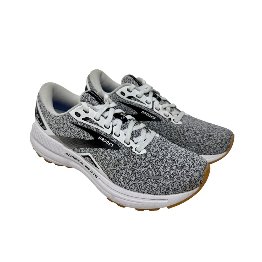 Brooks Adrenaline GTS 23 Womens Sz 9 Running Shoes Grey White Gum 1203811B112
